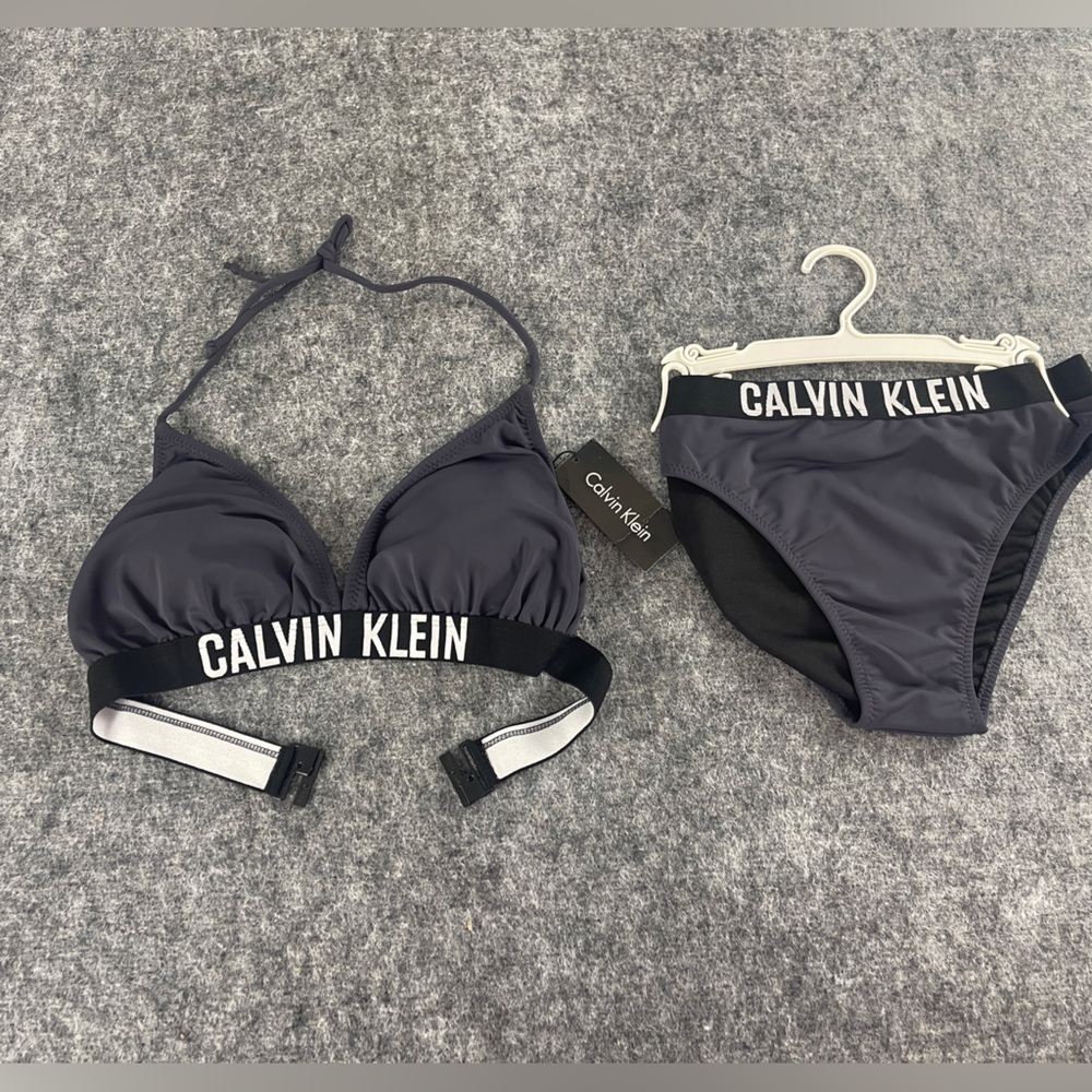 Calvin Klein Bikini Set Womens Blue Swimsuit Beach Body Suit Pick Size n327